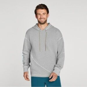 Hoka One One HOKA All-Day Hoodie in gray and light blue pull over sweater